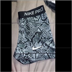 Grey Snakeskin Nike Pro Shorts